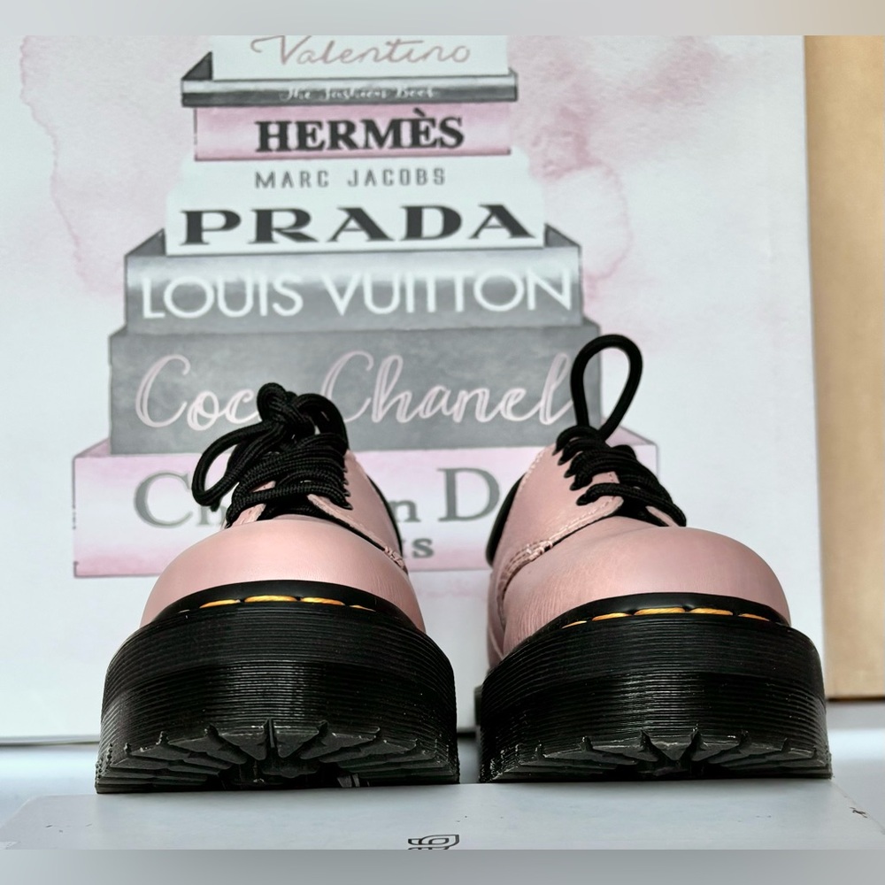 Dr. Martens 8053 Quad 2” Platform Leather Oxford shoes in Pink Color Size 6 NWOB - Picture 10 of 13